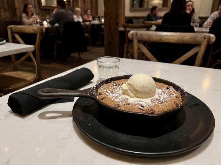 Nutella Skillet Cookie with Vanilla Ice Cream